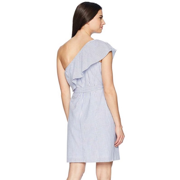 Nine West One Shoulder Ruffle Dress With Sash, NWT - Picture 3 of 4